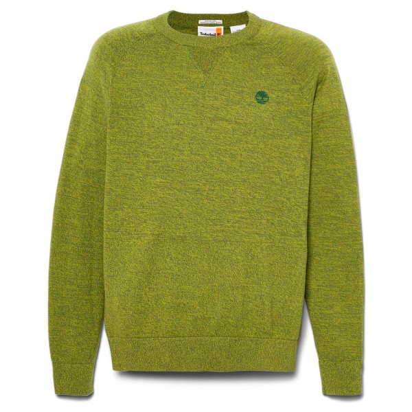 Image of Timberland - Cotton Raglan Sleeve Crewneck Sweater - Pullover Gr L oliv