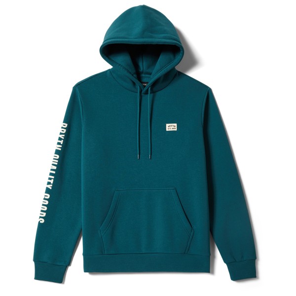 Brixton – Woodburn Label Hoodie – Hoodie maat M, Blauw