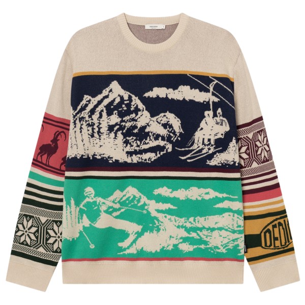 DEDICATED Sweater Mora Retro Ski Blocks Trui meerkleurig Multicolor