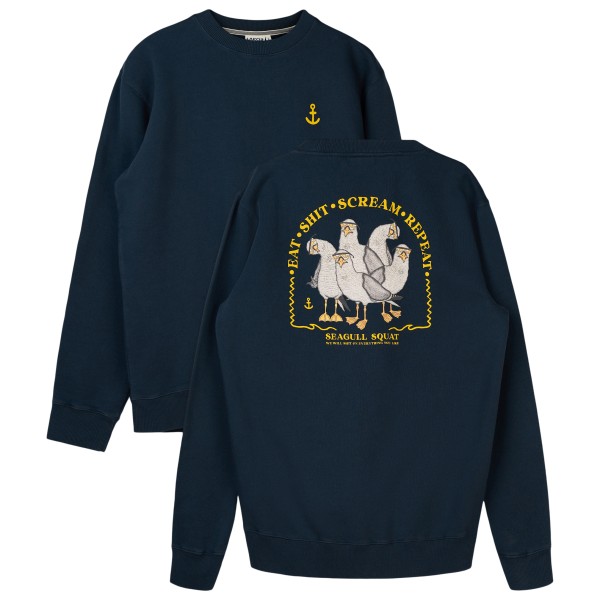 LAKOR Seagull Squad Back Crewneck Trui Blauw