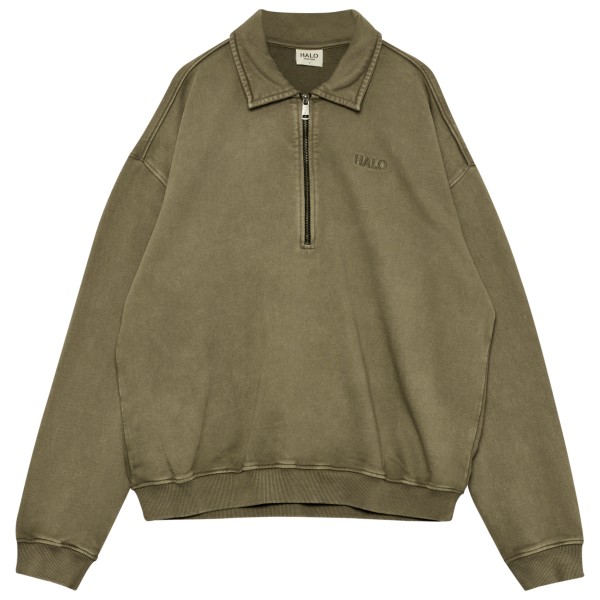 Halo Boxy Polo Sweat Trui Olijfgroen
