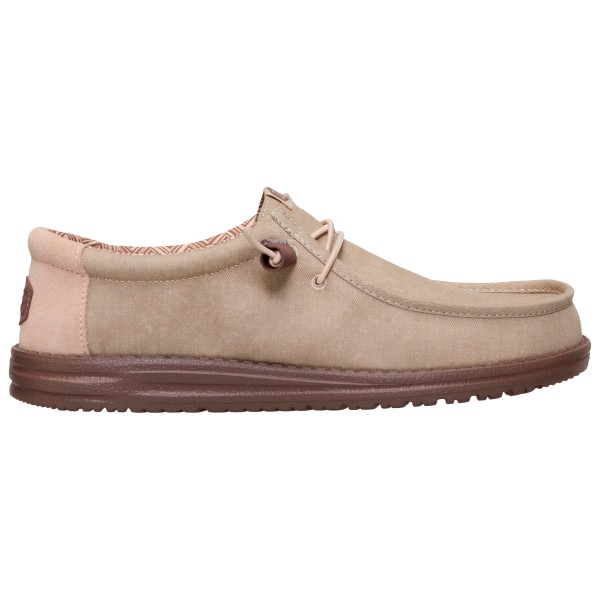 HeyDude Wally Stretch Canvas Block Sneaker Herren (Gr 43 |braun/beige)