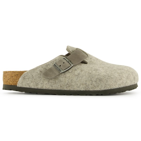 Image of Birkenstock - Boston Natural Leather/Textile/Felt - Sandalen Gr 36 - Regular;37 - Regular;38 - Regular;39 - Regular;40 - Regular;41 - Regular;42 - Regular;43 - Regular;44 - Regular;45 - Regular;46 - Regular blau