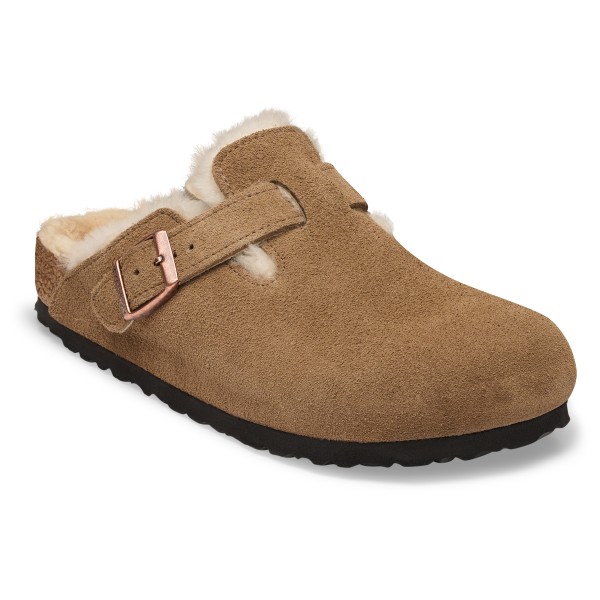 Birkenstock Boston Suede Shearling Sandalen Regular Bruin
