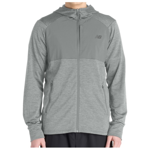 Laufjacke New Balance Heat Grid Hooded Full Zip Herren (Gr L |grau)