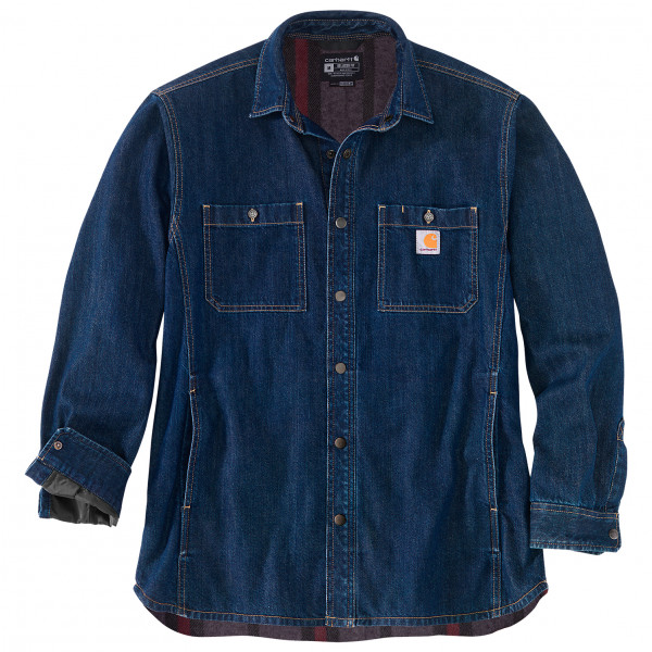 Image of Carhartt - Denim Fleece Lined Snap Front Shirt - Hemd Gr L blau