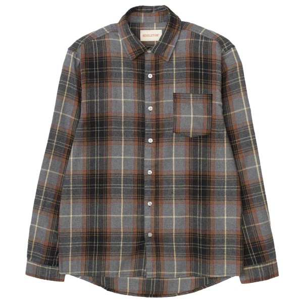 Image of Revolution - Regular Shirt - Hemd Gr L grau/braun