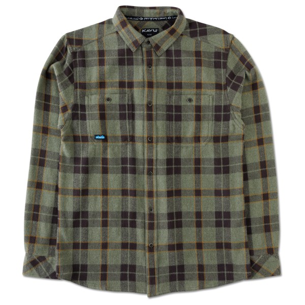 KAVU – Big Joe – Overhemd maat S, Olijfgroen