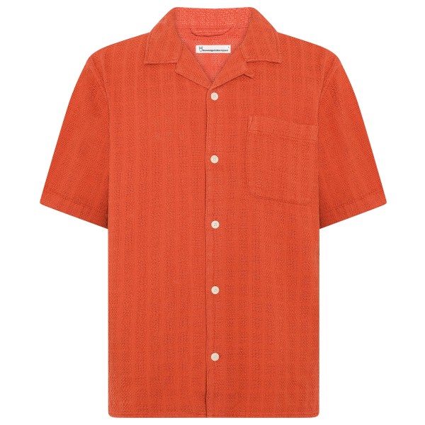 KnowledgeCotton Apparel Organic Cotton Structure Shirt Hemd Herren (Gr L |rot)
