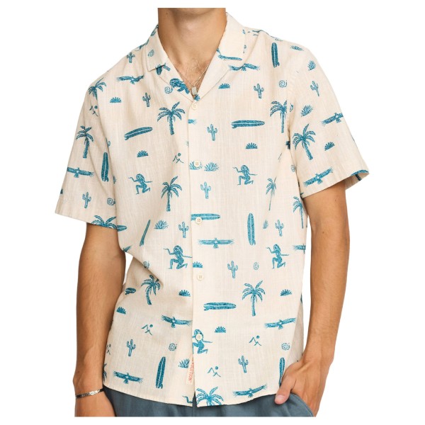 Hemd Revolution Cuban Shirt Prints S/S Herren (Gr S |weiß)