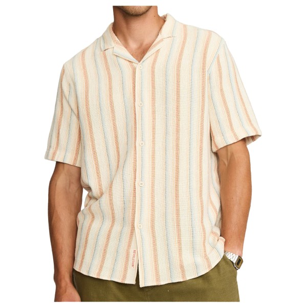 Revolution Cuban Shirt Striped S/S Hemd Men (Größe M |beige)