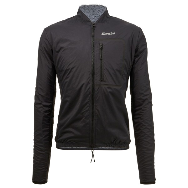 Image of Santini - Alpha T. Lined Windproof Gravel Cycling Jacket - Velojacke Gr M schwarz