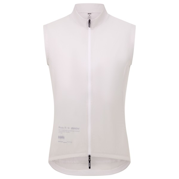 Santini Mads Pedersen Momentum Series Wind Vest Fahrradweste (Gr XS |grau/weiß)