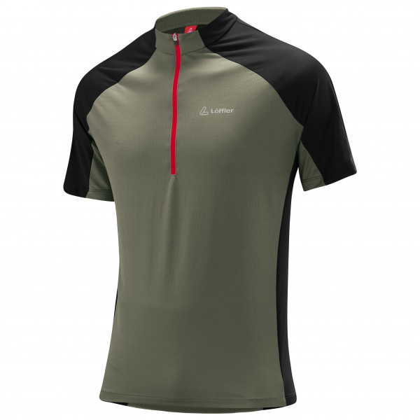 Image of Löffler - Bike Shirt Halfzip Alpha 3,0 - Velotrikot Gr 48;50;52;54;56;58;60;62;64;66 oliv;rot bei Bergfreunde.ch - der Outdoor Shop