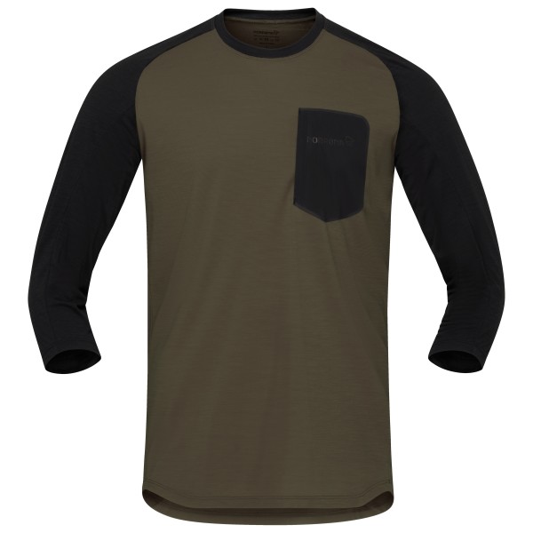 Radtrikots langar Norrøna Skibotn Equaliser Merino 3/4 T-Shirt Herren (Gr S |braun)