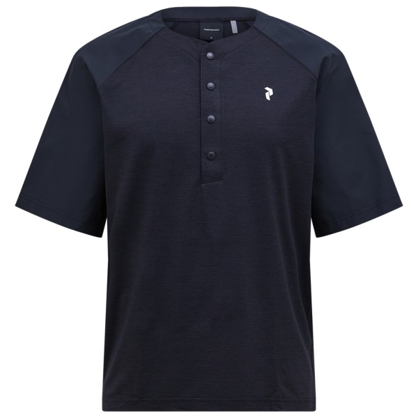 Peak Performance Trail Snap Henley S/S Radtrikot Herren (Gr XXL |blau)