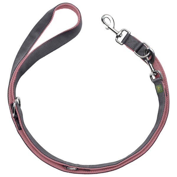 Image of Hunter - Verstellbare Führleine Maldon - Hundeleine Gr Länge max. 200 cm - Breite 1,5 cm;Länge max. 200 cm - Breite 2,0 cm altrosa /grau