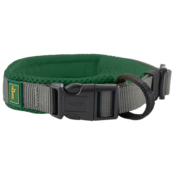 Hunter – Halsung Maldon – Hondenhalsband maat , dunkelgrün / Grijs