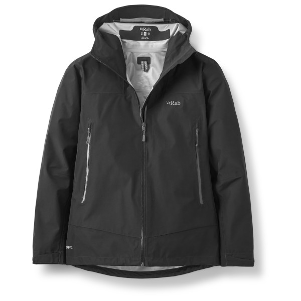 Rab Namche GTX Jacket Regenjacke Damen Wandern (Gr 36 |schwarz/grau |wasserdicht)