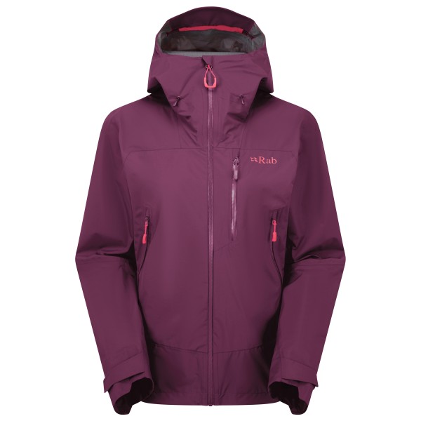 Regenjacke Rab Downpour Mountain Jacket Damen (Gr 12 |lila |wasserdicht)