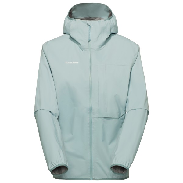 Mammut Ducan Light Hardshell Hooded Jacket Regenjacke Women (Gr L |grau/türkis |wasserdicht)