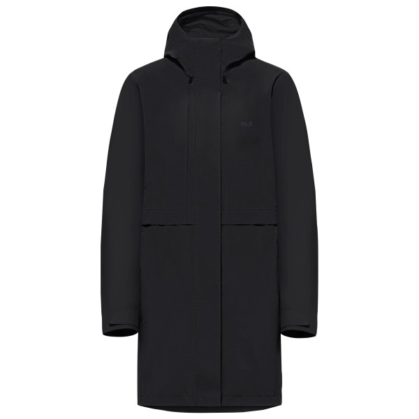 Jack Wolfskin Terraview 2L Coat Mantel Damen (Gr L |schwarz |wasserdicht)