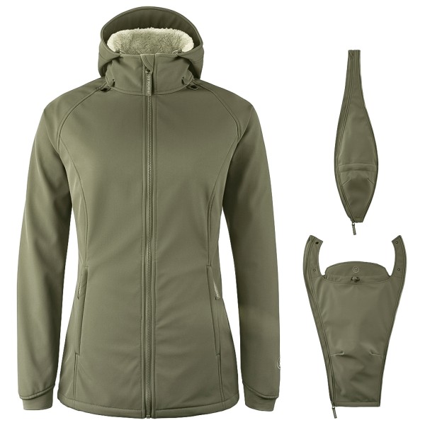 Mamalila Women’s Winter-Softshelljacke Allrounder Softshelljack Olijfgroen