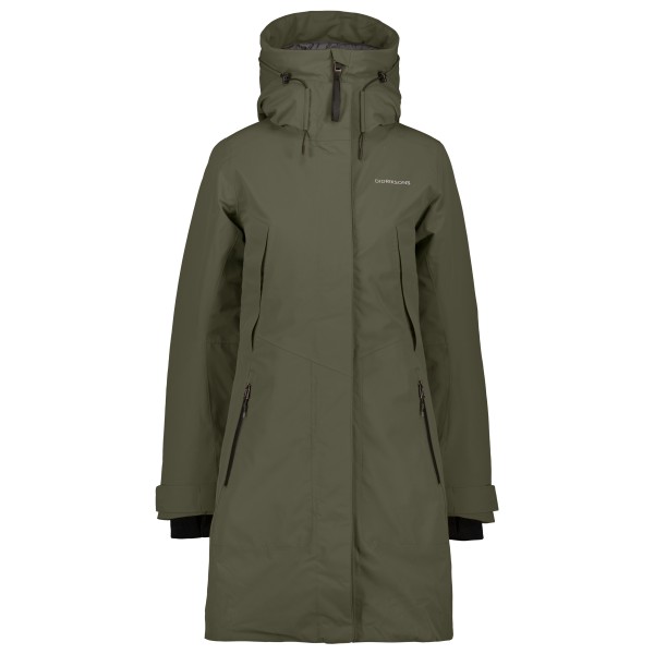 Didriksons – Women’s Antje – Lange jas maat 48, Olijfgroen