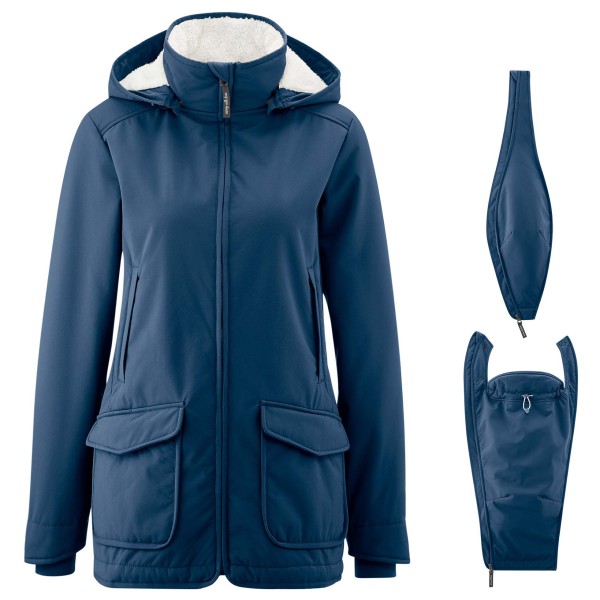 Mamalila Allwetter-Tragejacke Cosy Allrounder Parka Damen Wandern (Gr XXL |blau |wasserdicht)