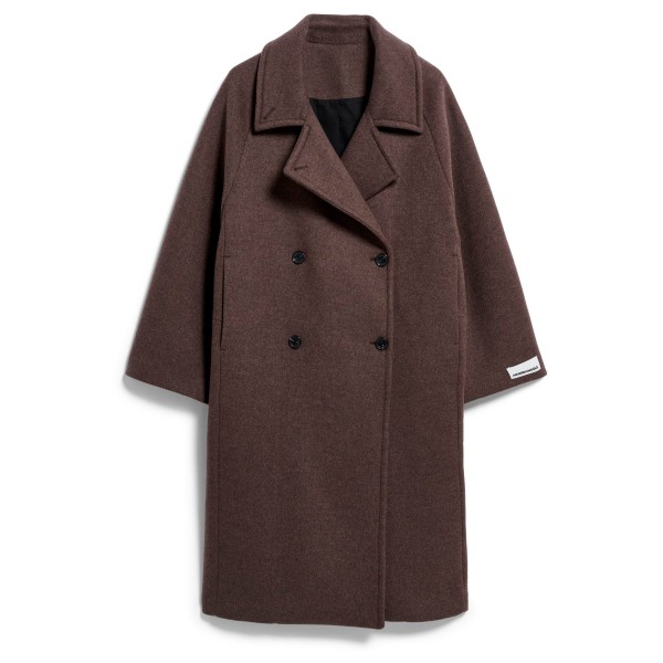 ARMEDANGELS Women’s Wool Double-Breasted Coat Lange jas Bruin