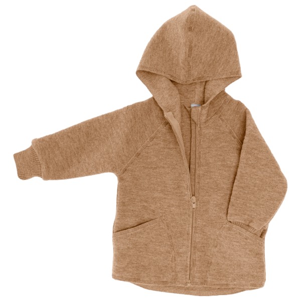 Engel Baby-Jacke mit Kapuze und Reißverschluß Wolljacke Kinder (Größe 86/92 |beige)