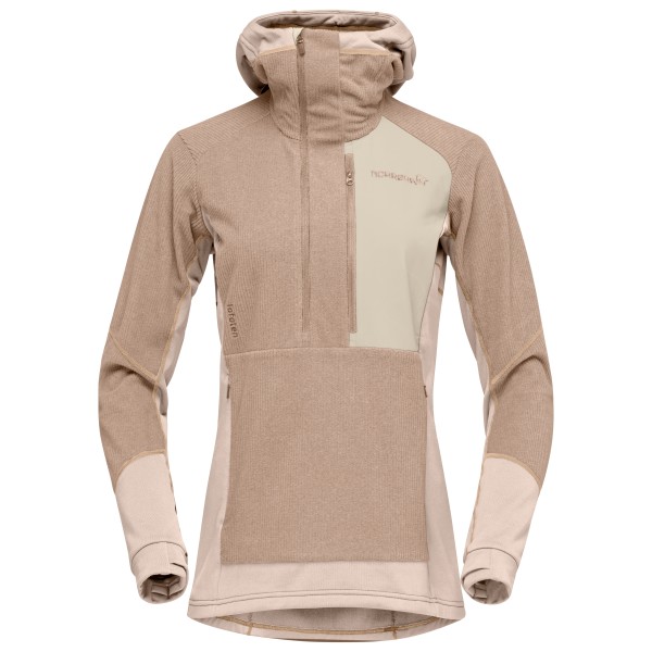 Image of Norrøna - Women"s Lofoten Thermal Pro Hood - Fleecepullover Gr L beige/braun'