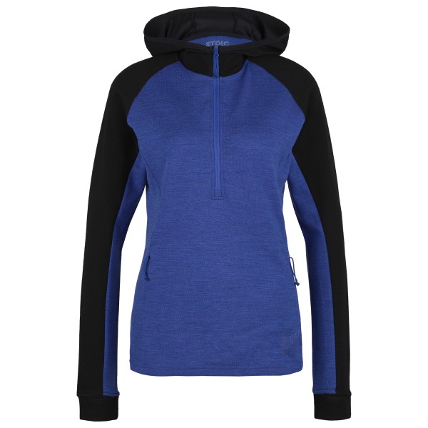 Image of Stoic - Women"s Merino260 StadjanSt. 3/4 Zip w. Hood - Merinohoodie Gr 34;36;38;40;46 grau;türkis/blau'