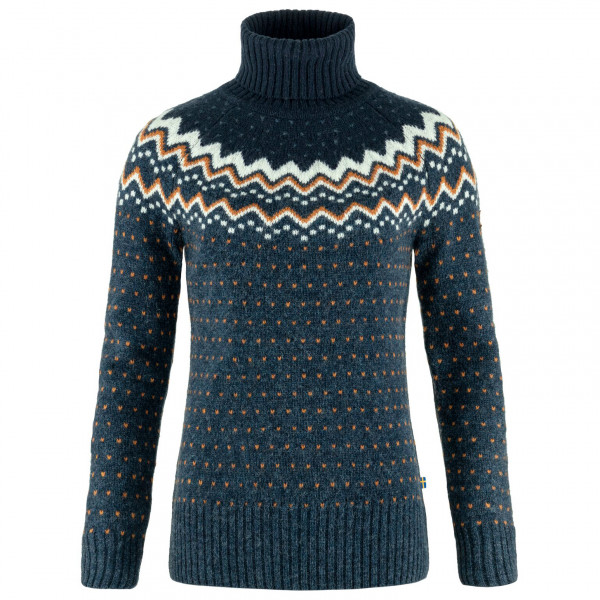 Fjällräven – Women’s Övik Knit Roller Neck – Wollen trui maat XS, Blauw