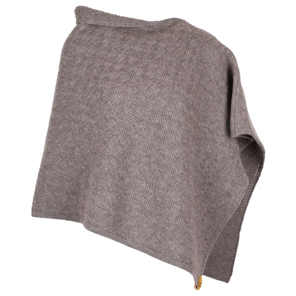 Image of Albmerino - Women"s Poncho Flechtstruktur - Poncho Gr One Size braun/grau'