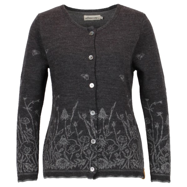 Image of Albmerino - Women"s Strickjacke Blumenwiese - Wolljacke Gr L;M;S;XL;XXL grau'