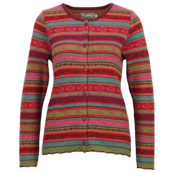 Image of Flomax - Women"s Strickjacke Oda - Wollpullover Gr L rot'