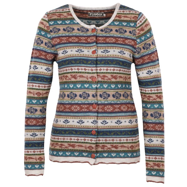 Image of Flomax - Women"s Strickjacke Oda - Wollpullover Gr L grau'