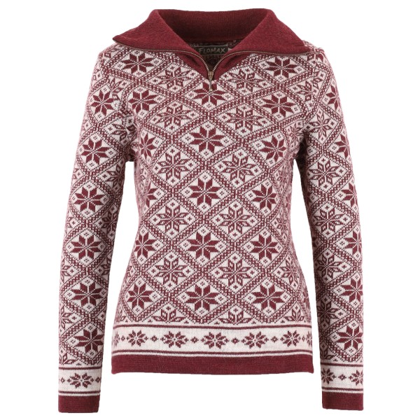 Image of Flomax - Women"s Troyer Svea - Wollpullover Gr L braun/rosa'