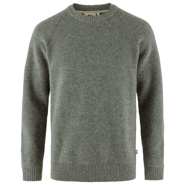Fjällräven Övik Rib Sweater Wollen trui olijfgroen Grijs
