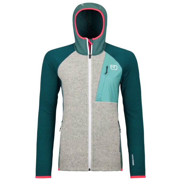 Image of Ortovox - Women"s Fleece Grid Plus Classic Knit Hoody - Fleecejacke Gr M grau'