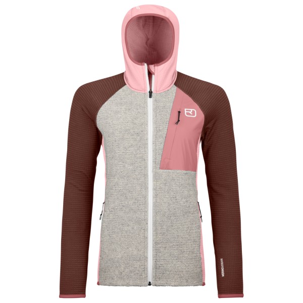 Ortovox Women’s Fleece Grid Plus Classic Knit Hoody Fleecevest Grijs