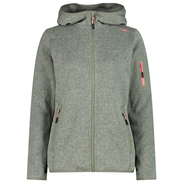 Fleecejacke CMP Jacket Fix Hood Jacquard Knitted 3H19826 Damen (Gr 40 |grau/oliv)