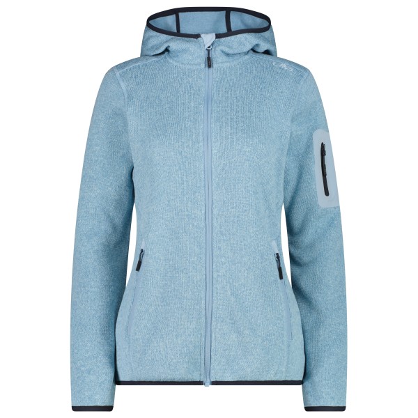 CMP Women’s Jacket Fix Hood Jacquard Knitted 3H19826 Fleecevest Blauw