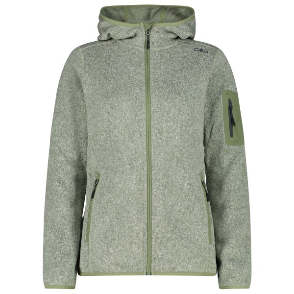 CMP Women’s Jacket Fix Hood Jacquard Knitted 3H19826 Fleecevest olijfgroen Grijs