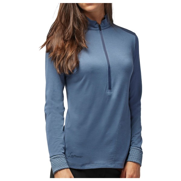 Image of LaMunt - Women"s Alexandra L/S Zip Tee - Merinolongsleeve Gr 32;34;36;38;40;42 ;blau'