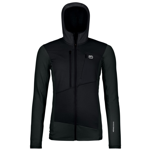 Ortovox Women’s Fleece Grid Hoody Fleecevest Zwart