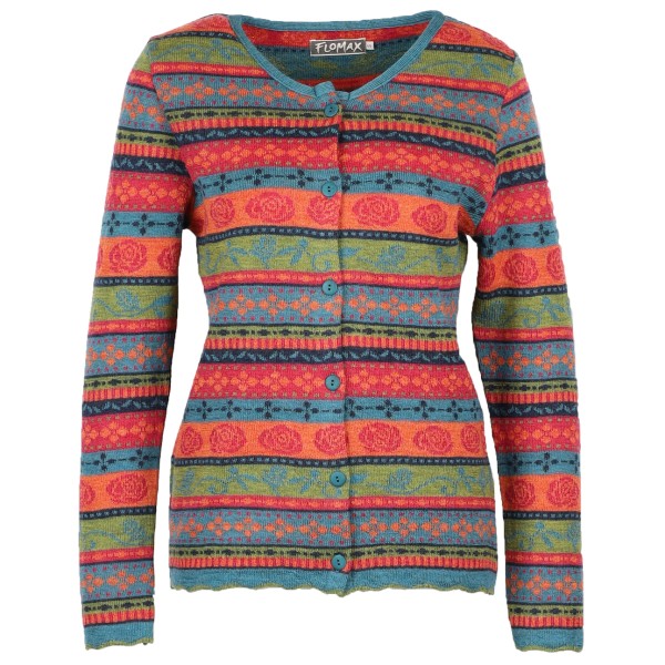 Image of Flomax - Women"s Strickjacke Rosalia - Wolljacke Gr L;M;S;XL;XS;XXL blau;bunt'