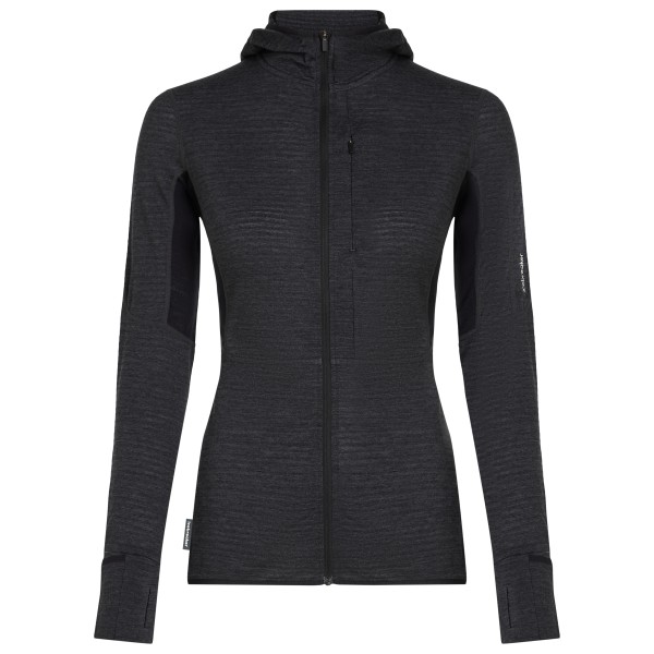 Icebreaker 200 RealFleece Descender L/S Zip Hoodie Merinohoodie Women (Größe S |schwarz)