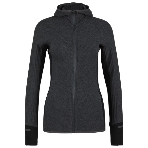 Image of Icebreaker - Women"s Descender L/S Zip Hood - Merinohoodie Gr L schwarz'